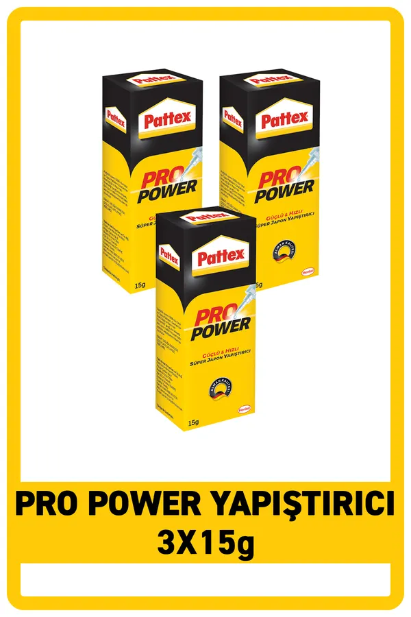 Pattex Pro Power Japon Yapıştırıcısı 15g, 3'lü Paket - Görsel 1