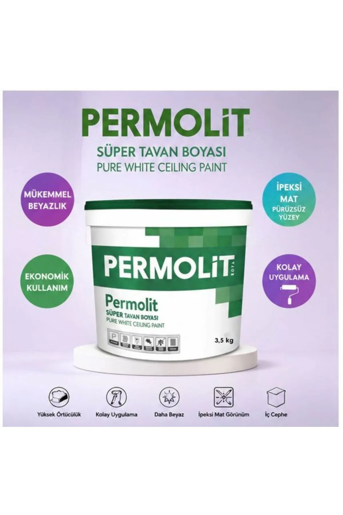 Permolit Süper Tavan Boyası 3,5 kg - Görsel 1